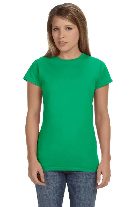 Women's T - shirt with a fringed hem and a tassel - trimmed pocketGildan Womens Softstyle Short Sleeve Crewneck T-Shirt - Irish Green