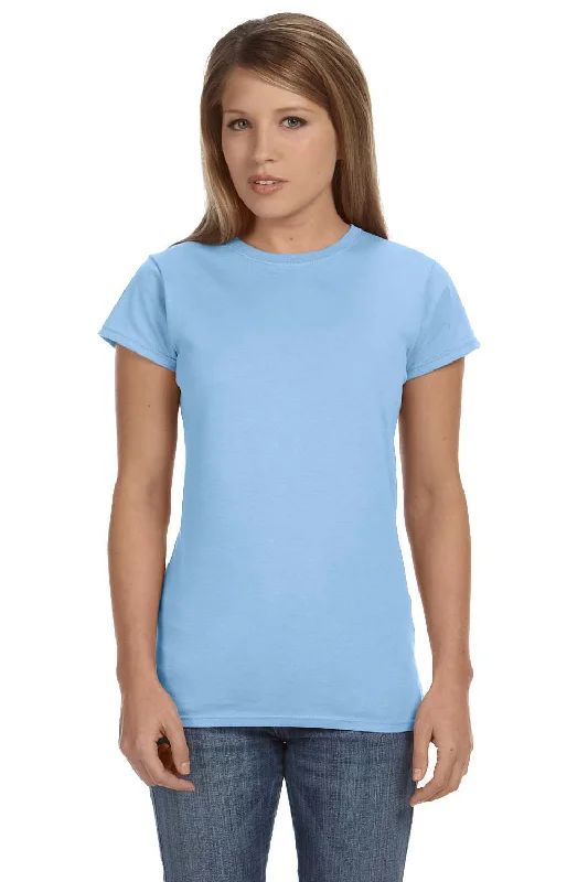 Long - sleeved women's T - shirt with a balloon - sleeve designGildan Womens Softstyle Short Sleeve Crewneck T-Shirt - Light Blue Long - sleeved women's T - shirt with a balloon - sleeve designGildan Womens Softstyle Short Sleeve Crewneck T-Shirt - Light Blue