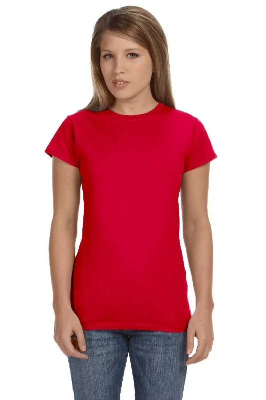 Mock - neck women's T - shirt with a drawstring hoodGildan Womens Softstyle Short Sleeve Crewneck T-Shirt - Red Mock - neck women's T - shirt with a drawstring hoodGildan Womens Softstyle Short Sleeve Crewneck T-Shirt - Red