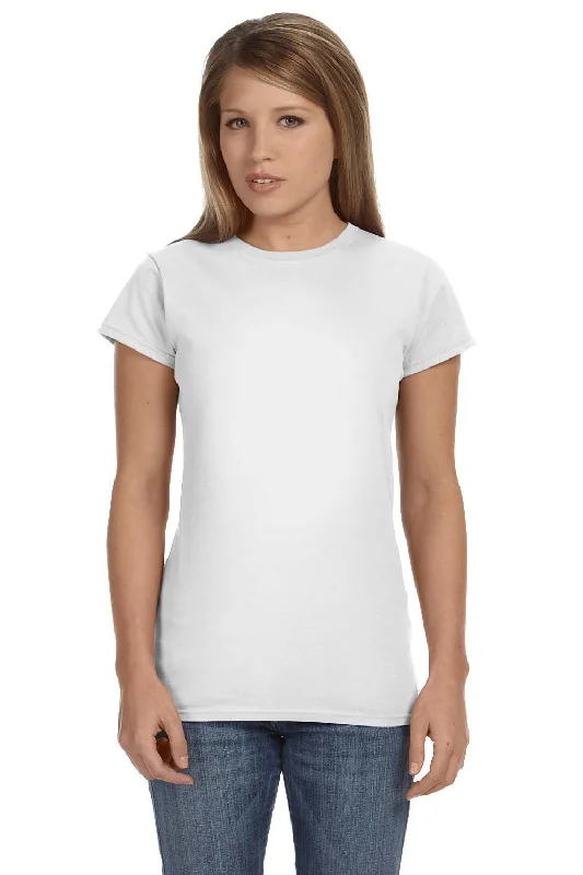 Women's T - shirt with a color - changing effect in different lightsGildan Womens Softstyle Short Sleeve Crewneck T-Shirt - White Women's T - shirt with a color - changing effect in different lightsGildan Womens Softstyle Short Sleeve Crewneck T-Shirt - White