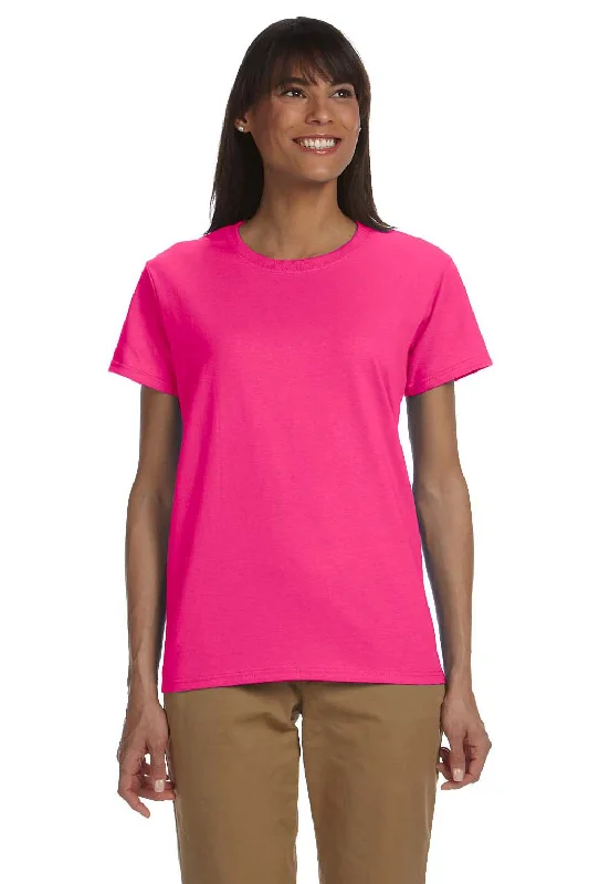 Fuzzy women's T - shirt for a cozy and warm feelGildan Womens Ultra Short Sleeve Crewneck T-Shirt - Heliconia Pink Fuzzy women's T - shirt for a cozy and warm feelGildan Womens Ultra Short Sleeve Crewneck T-Shirt - Heliconia Pink