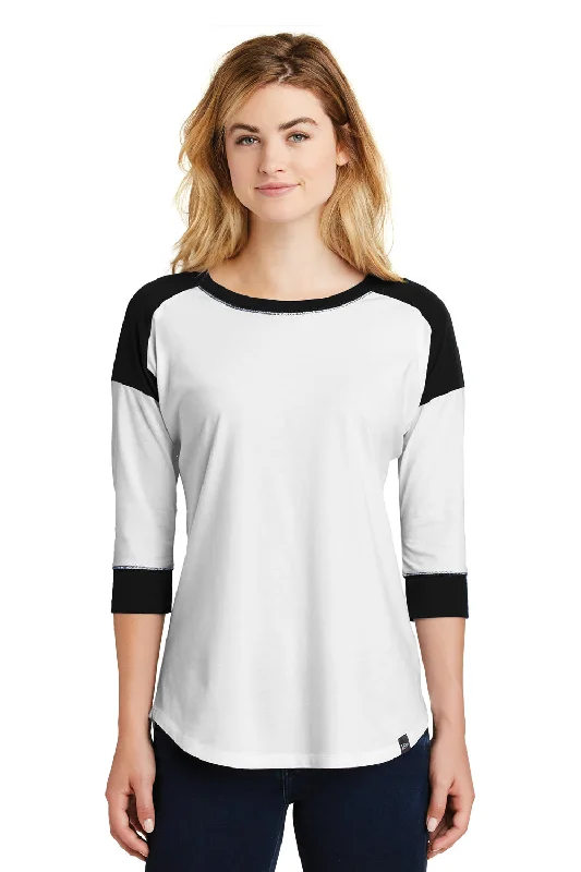 Women's oversized graphic T - shirt with a trendy sloganNew Era Womens Heritage 3/4 Sleeve Crewneck T-Shirt - White/Black Women's oversized graphic T - shirt with a trendy sloganNew Era Womens Heritage 3/4 Sleeve Crewneck T-Shirt - White/Black
