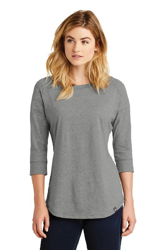 Long - sleeved women's T - shirt with a balloon - sleeve designNew Era Womens Heritage 3/4 Sleeve Crewneck T-Shirt - Heather Shadow Grey - Closeout Long - sleeved women's T - shirt with a balloon - sleeve designNew Era Womens Heritage 3/4 Sleeve Crewneck T-Shirt - Heather Shadow Grey - Closeout