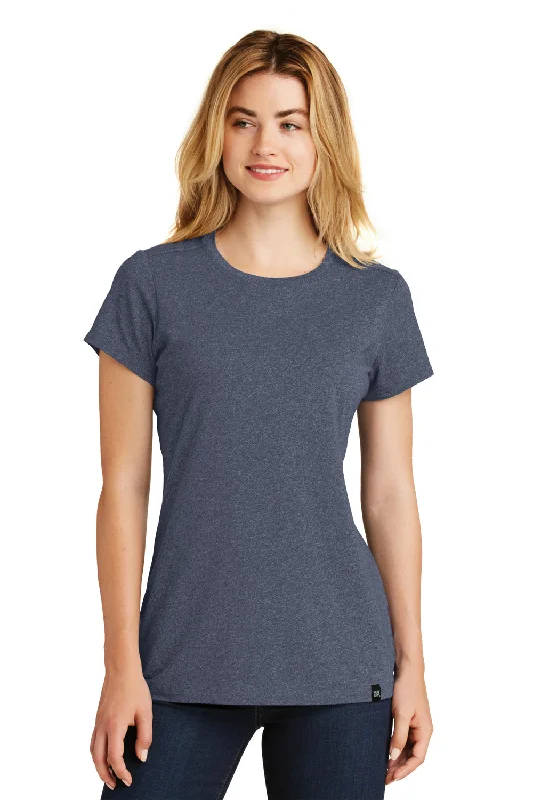 Ruffled women's T - shirt for a feminine touchNew Era Womens Heritage Short Sleeve Crewneck T-Shirt - Heather True Navy Blue - Closeout Ruffled women's T - shirt for a feminine touchNew Era Womens Heritage Short Sleeve Crewneck T-Shirt - Heather True Navy Blue - Closeout