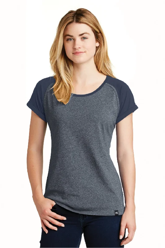 Women's T - shirt with a metallic - colored yarn and a ribbed textureNew Era Womens Heritage Short Sleeve Crewneck T-Shirt - Navy Blue/Navy Blue Twist Women's T - shirt with a metallic - colored yarn and a ribbed textureNew Era Womens Heritage Short Sleeve Crewneck T-Shirt - Navy Blue/Navy Blue Twist