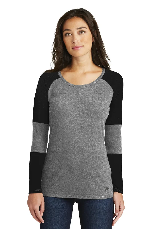 Long - length women's T - shirt with a hood and a drawstringNew Era Womens Performance Moisture Wicking Long Sleeve Crewneck T-Shirt - Black/Shadow Grey - Closeout Long - length women's T - shirt with a hood and a drawstringNew Era Womens Performance Moisture Wicking Long Sleeve Crewneck T-Shirt - Black/Shadow Grey - Closeout