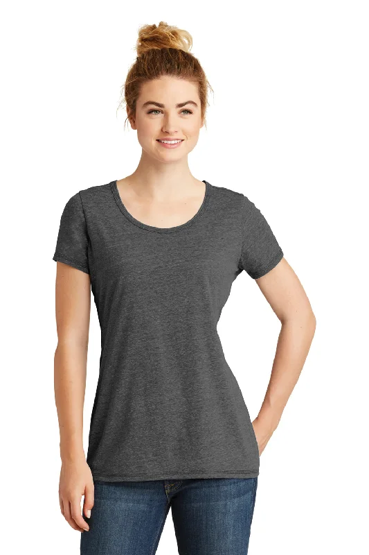 Open - work women's T - shirt with a scalloped hemNew Era Womens Performance Moisture Wicking Short Sleeve Crewneck T-Shirt - Dark Graphite Grey - Closeout Open - work women's T - shirt with a scalloped hemNew Era Womens Performance Moisture Wicking Short Sleeve Crewneck T-Shirt - Dark Graphite Grey - Closeout