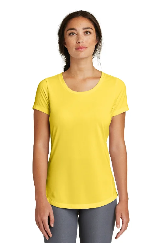 Women's T - shirt with a beaded - embroidery detailNew Era Womens Series Performance Jersey Moisture Wicking Short Sleeve Crewneck T-Shirt - Goldenrod Yellow - Closeout Women's T - shirt with a beaded - embroidery detailNew Era Womens Series Performance Jersey Moisture Wicking Short Sleeve Crewneck T-Shirt - Goldenrod Yellow - Closeout