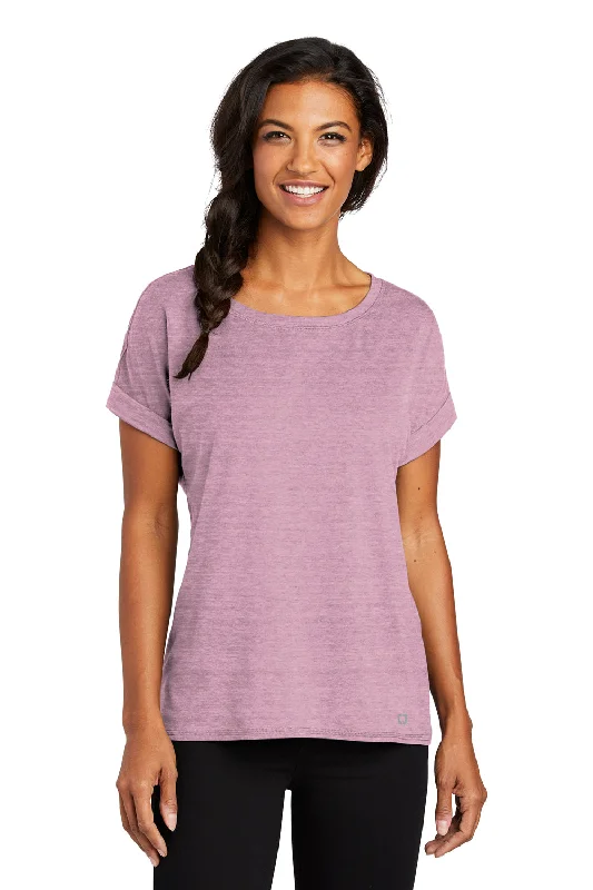 Printed women's T - shirt with a geometric - floral patternOgio Womens Luuma Jersey Moisture Wicking Short Sleeve Crewneck T-Shirt - Heather Lilac Pink - Closeout Printed women's T - shirt with a geometric - floral patternOgio Womens Luuma Jersey Moisture Wicking Short Sleeve Crewneck T-Shirt - Heather Lilac Pink - Closeout