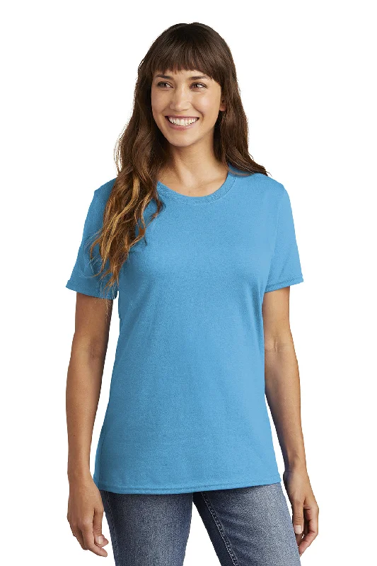 Women's T - shirt with a metallic - colored yarn and a ribbed texturePort & Company Womens Core Short Sleeve Crewneck T-Shirt - Aquatic Blue Women's T - shirt with a metallic - colored yarn and a ribbed texturePort & Company Womens Core Short Sleeve Crewneck T-Shirt - Aquatic Blue