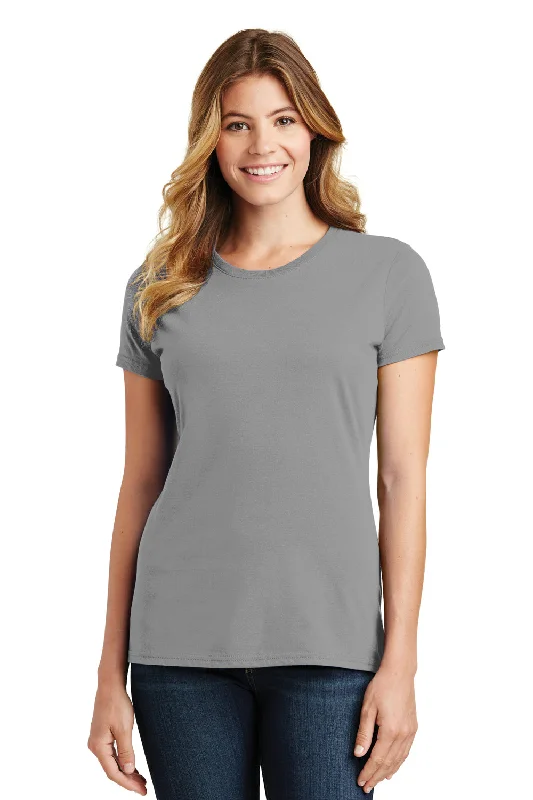 Women's T - shirt with a flapped pocket and a zip - up closurePort & Company Womens Fan Favorite Short Sleeve Crewneck T-Shirt - Medium Grey - Closeout Women's T - shirt with a flapped pocket and a zip - up closurePort & Company Womens Fan Favorite Short Sleeve Crewneck T-Shirt - Medium Grey - Closeout