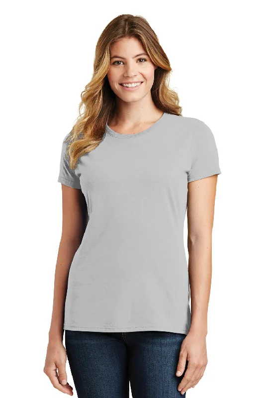 A - line women's T - shirt with a tiered rufflePort & Company Womens Fan Favorite Short Sleeve Crewneck T-Shirt - Silver Grey - Closeout A - line women's T - shirt with a tiered rufflePort & Company Womens Fan Favorite Short Sleeve Crewneck T-Shirt - Silver Grey - Closeout