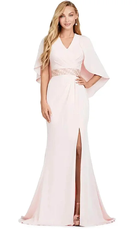 "Short dresses for women for a night out clubbing"Ashley Lauren 11416 - V Neck Gown with Cape "Short dresses for women for a night out clubbing"Ashley Lauren 11416 - V Neck Gown with Cape