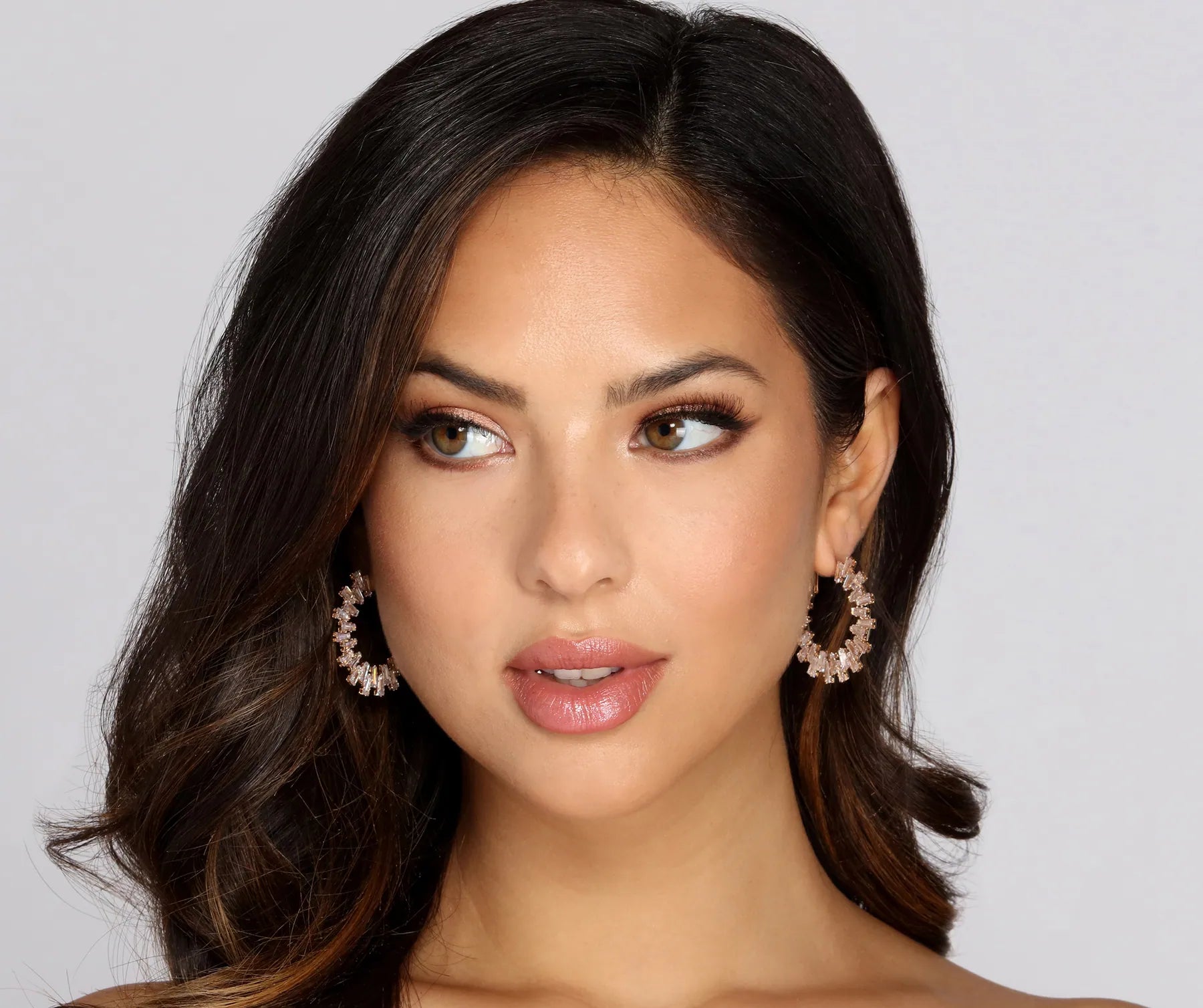 "Long sleeve dresses for women in cold weather"Baguette Rhinestone Mini Hoop Earrings "Long sleeve dresses for women in cold weather"Baguette Rhinestone Mini Hoop Earrings