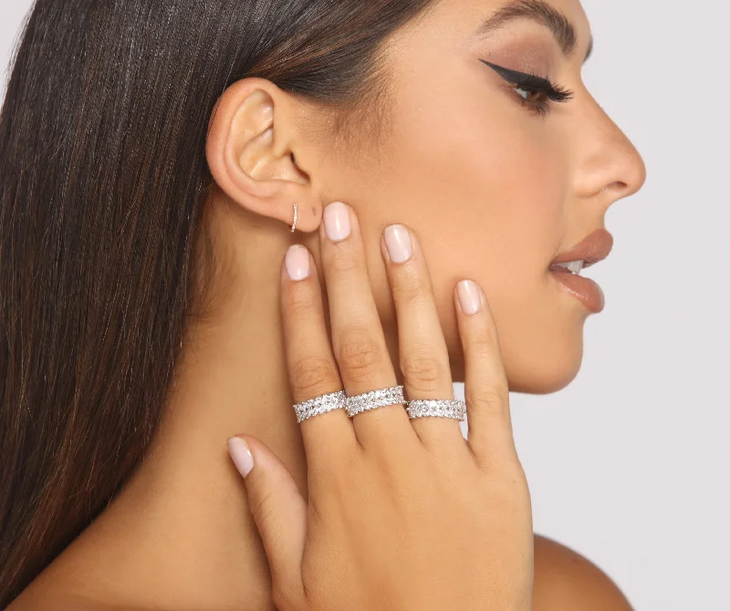 "Ruffled dresses for women for added femininity"Cubic Zirconia and Rhinestone Multi Ring Pack "Ruffled dresses for women for added femininity"Cubic Zirconia and Rhinestone Multi Ring Pack