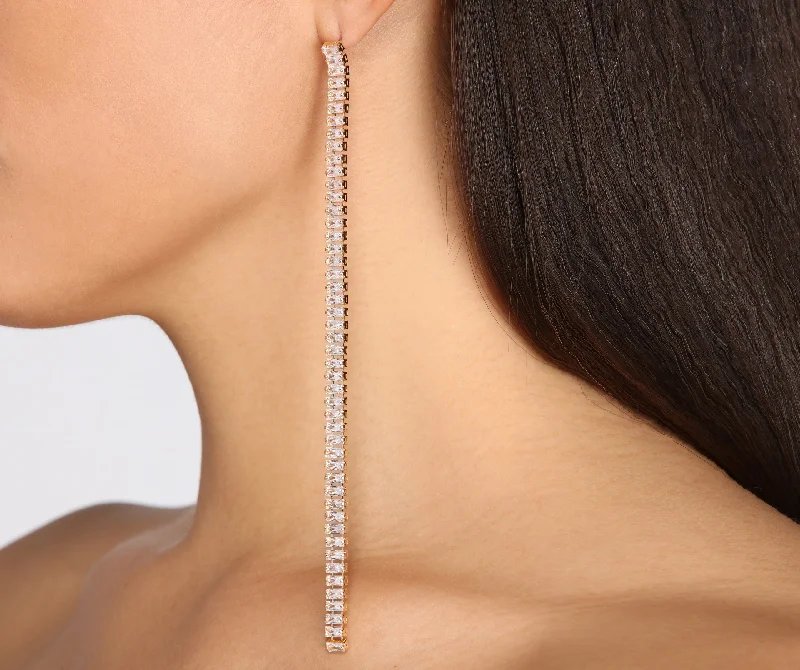 "Graduation dresses for women to celebrate in style"Cubic Zirconia Linear Duster Earrings "Graduation dresses for women to celebrate in style"Cubic Zirconia Linear Duster Earrings