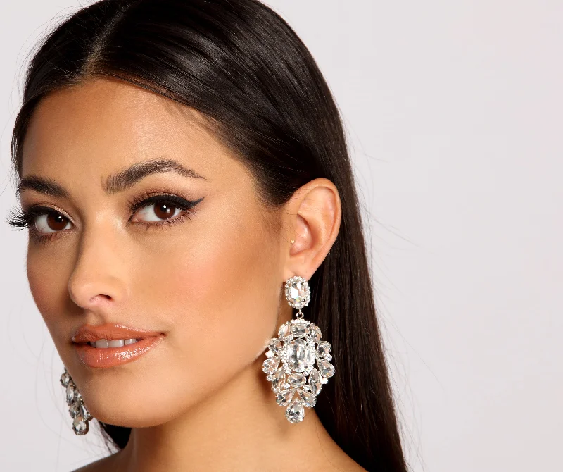 "White dresses for women for a fresh and clean look"Dazzling Moment Tear Drop Duster Earrings "White dresses for women for a fresh and clean look"Dazzling Moment Tear Drop Duster Earrings