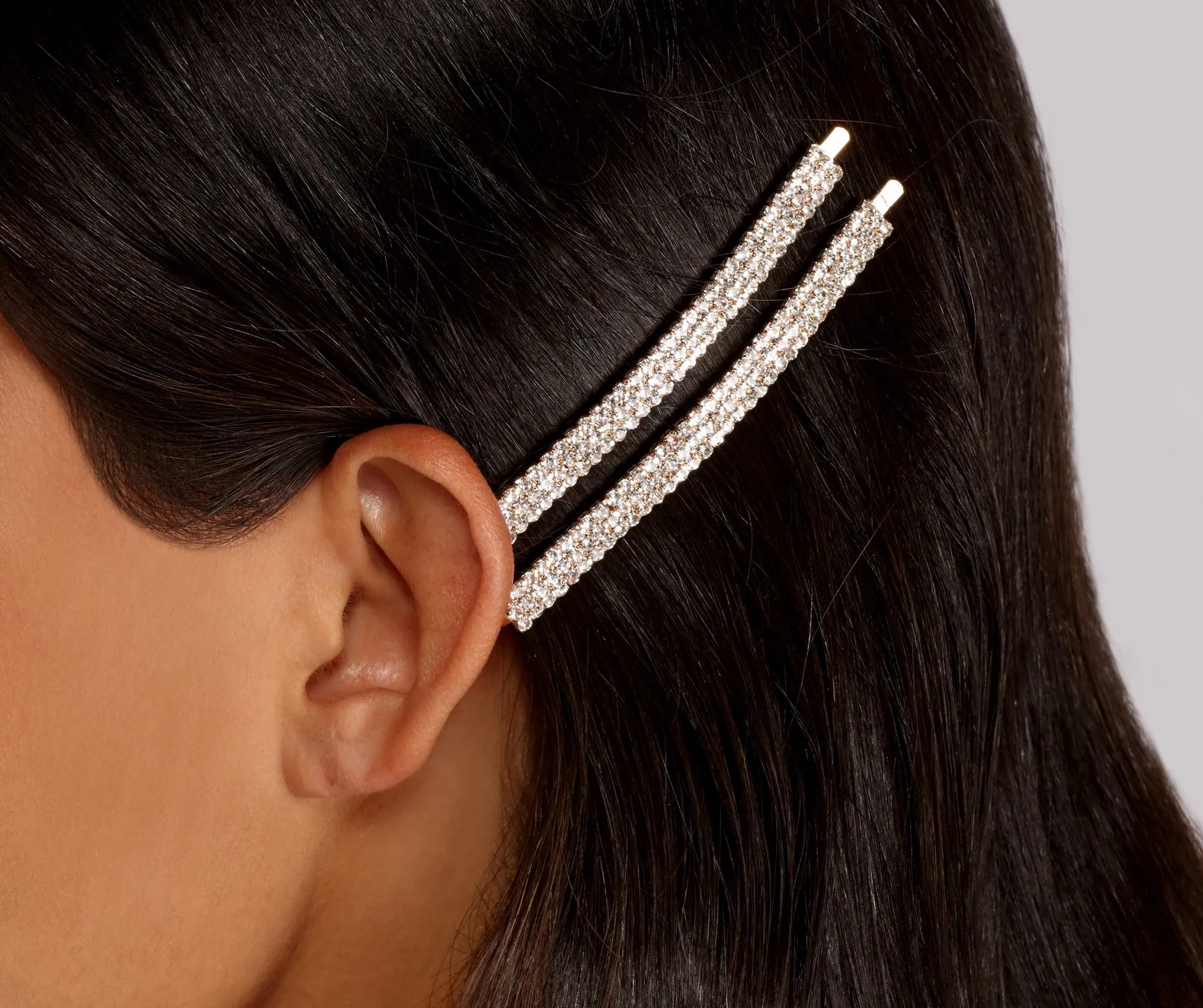 "Sustainable and eco - friendly women's dresses"Enchanting Two Pack Rhinestone Bobby Pins "Sustainable and eco - friendly women's dresses"Enchanting Two Pack Rhinestone Bobby Pins