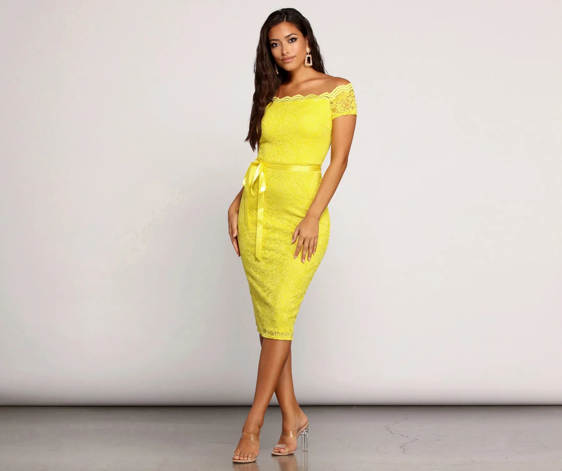 "Red dresses for women to make a bold statement"Faith Formal Midi Lace Dress