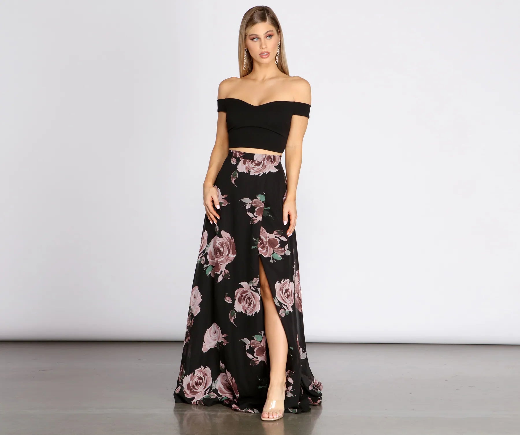 "A - line dresses for women to flatter the figure"Flora Floral Two Piece Dress