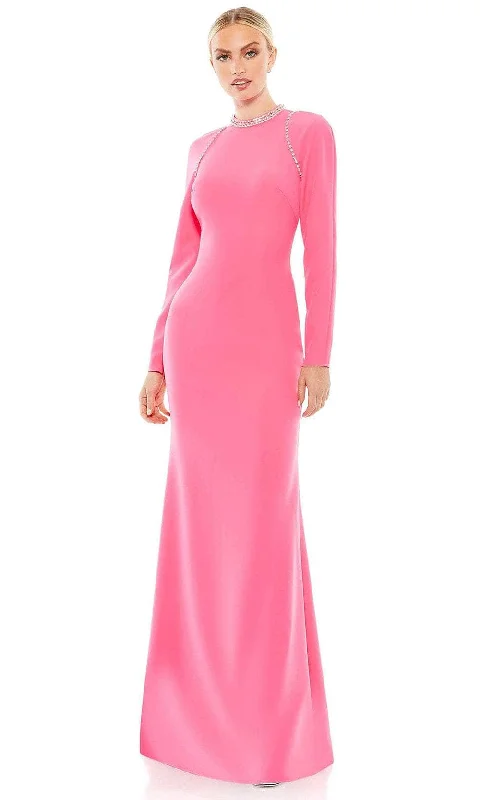 "Midi dresses for women with unique patterns"Ieena Duggal 26612 - High Neck Long Sleeved Prom Dress "Midi dresses for women with unique patterns"Ieena Duggal 26612 - High Neck Long Sleeved Prom Dress