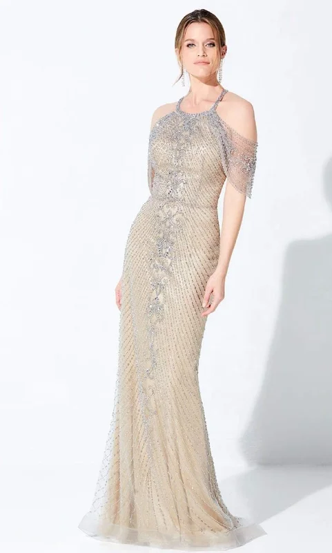 "Affordable plus size women's summer dresses"Ivonne D by Mon Cheri - 220D35 Beaded Halter Gown "Affordable plus size women's summer dresses"Ivonne D by Mon Cheri - 220D35 Beaded Halter Gown