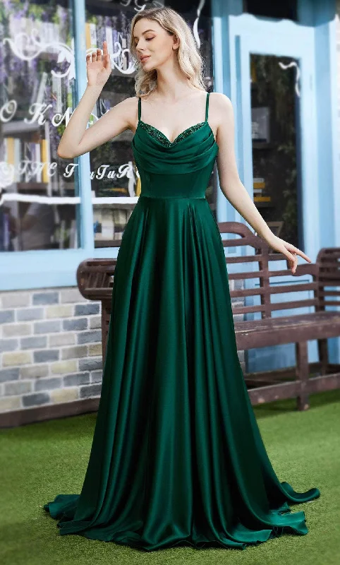 "Animal print dresses for women who love bold styles"J'Adore Dresses J22016 - Beaded Cowl Neck Prom Dress