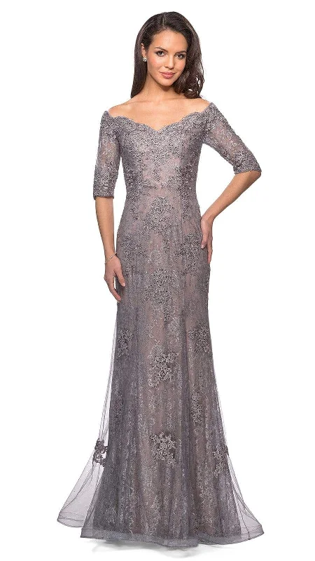 "Maxi dresses for women to wear in the fall"La Femme - 24866 Lace Embroidered Mother of the Groom Gown "Maxi dresses for women to wear in the fall"La Femme - 24866 Lace Embroidered Mother of the Groom Gown
