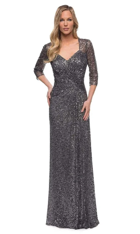 "Sequined dresses for women to shine at parties"La Femme - 27930 V-Neck Sequin Embellished Dress "Sequined dresses for women to shine at parties"La Femme - 27930 V-Neck Sequin Embellished Dress