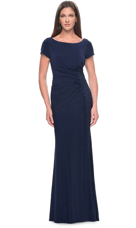 "Sustainable and eco - friendly women's dresses"La Femme 31773 - Bateau Rhinestone Formal Dress "Sustainable and eco - friendly women's dresses"La Femme 31773 - Bateau Rhinestone Formal Dress