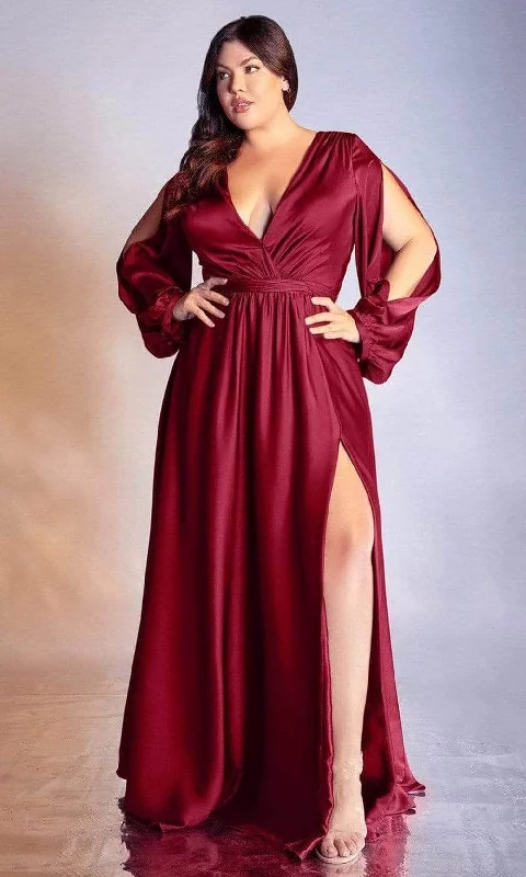 "Boho wedding dresses for women for a free - spirited vibe"Ladivine 7475C - V Neck High Slit Long Evening Dress "Boho wedding dresses for women for a free - spirited vibe"Ladivine 7475C - V Neck High Slit Long Evening Dress