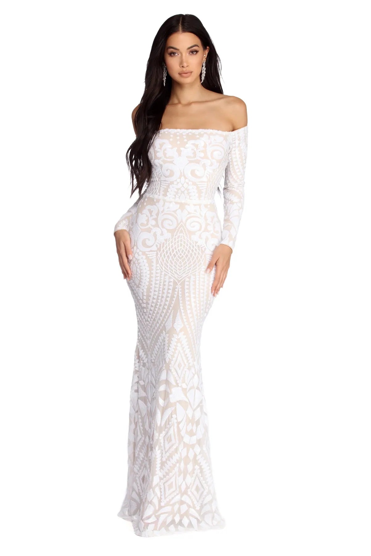 "Black dresses for women for a classic and timeless appearance"Lizzie Formal Sequin Scroll Dress "Black dresses for women for a classic and timeless appearance"Lizzie Formal Sequin Scroll Dress