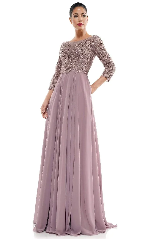 "Simple wedding dresses for women who prefer understated elegance"Marsoni by Colors - MV1052 Embroidered Bateau Chiffon A-line Gown "Simple wedding dresses for women who prefer understated elegance"Marsoni by Colors - MV1052 Embroidered Bateau Chiffon A-line Gown