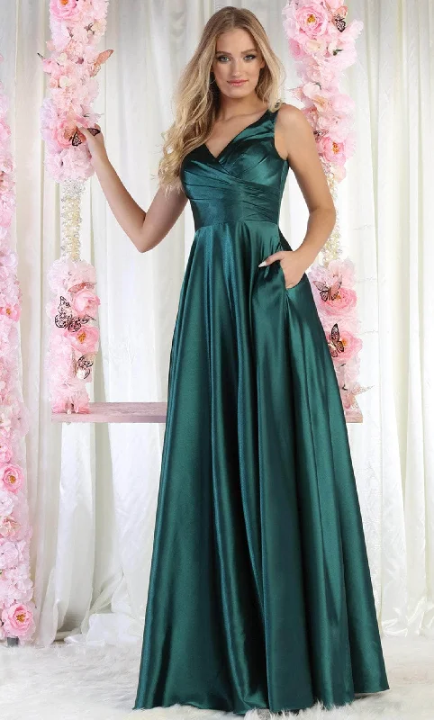 "Maxi dresses for women to wear in the fall"May Queen MQ1994 - V-Neck Lace-Up Back Prom Gown "Maxi dresses for women to wear in the fall"May Queen MQ1994 - V-Neck Lace-Up Back Prom Gown