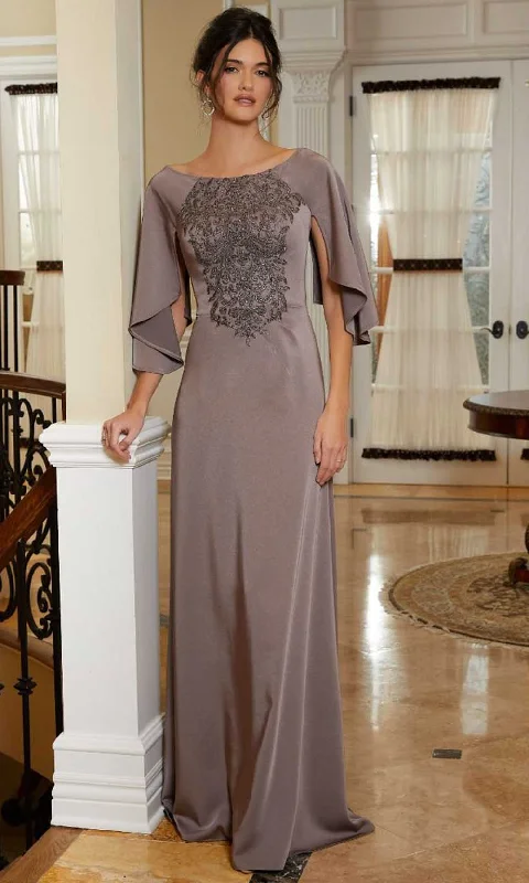"Sustainable and eco - friendly women's dresses"MGNY By Mori Lee 72829 - Cape Sleeve A-Line Evening Gown "Sustainable and eco - friendly women's dresses"MGNY By Mori Lee 72829 - Cape Sleeve A-Line Evening Gown