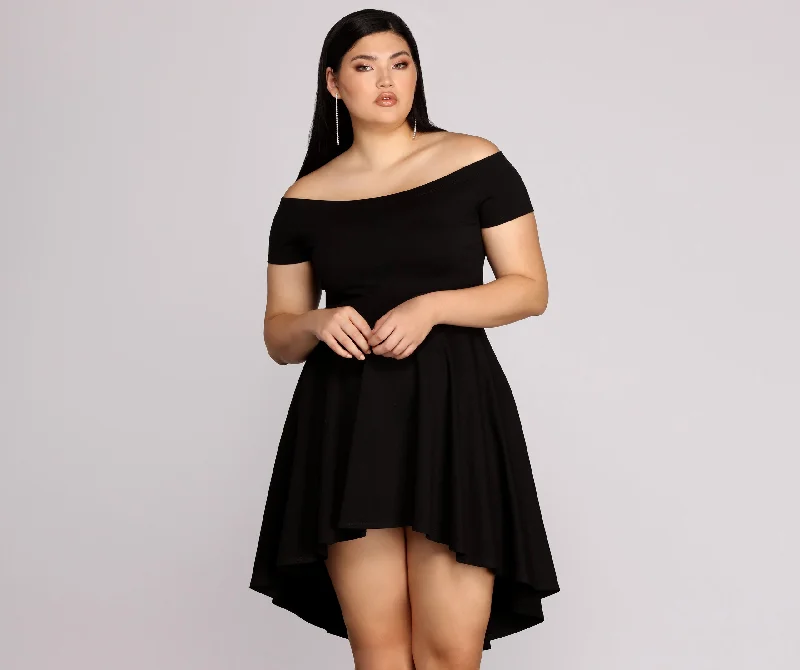 "Pleated dresses for women with a graceful movement"Plus All The Rage Skater Dress