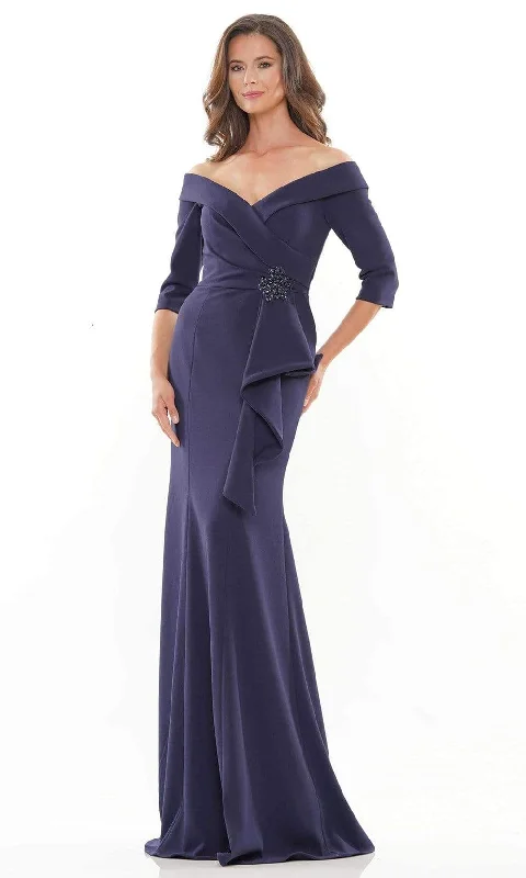 "T - shirt dresses for women for ultimate comfort"Rina Di Montella - RD2733 Quarter Sleeve Brooch Drape Gown "T - shirt dresses for women for ultimate comfort"Rina Di Montella - RD2733 Quarter Sleeve Brooch Drape Gown