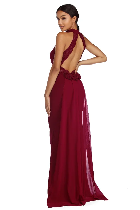 Clearance Sale: Women's Dresses Roseanne Formal Chiffon Rosette Dress