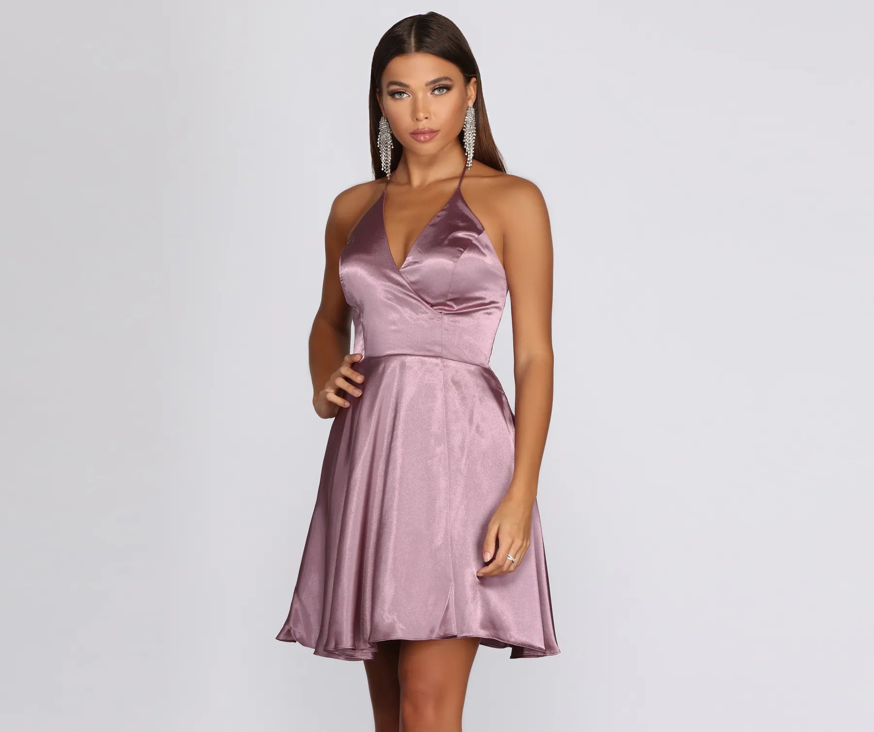 "Designer - inspired women's evening dresses"Sandy Halter Formal Dress