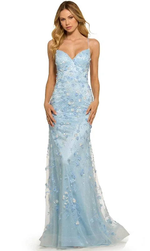 "Lace dresses for women for a romantic and elegant look"Sherri Hill 55531 - Thin Strapped Floral Patterned Long Gown "Lace dresses for women for a romantic and elegant look"Sherri Hill 55531 - Thin Strapped Floral Patterned Long Gown