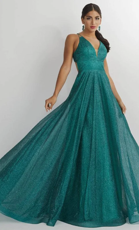 "Petite women's dresses with flattering fits"Studio 17 Prom 12895 - Glittered Plunging V-Neck Prom Gown "Petite women's dresses with flattering fits"Studio 17 Prom 12895 - Glittered Plunging V-Neck Prom Gown