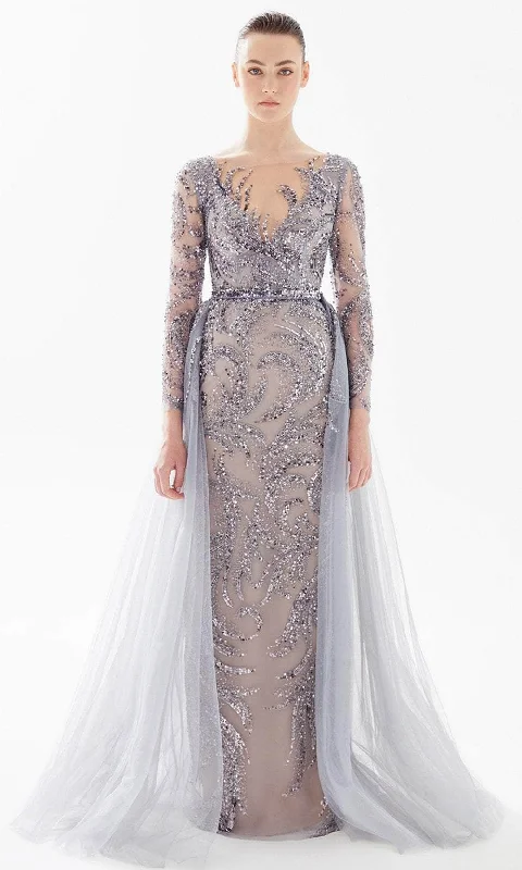 "Beach wedding dresses for women for a laid - back ceremony"Tarik Ediz 98294 - Embellished Overlay Evening Dress "Beach wedding dresses for women for a laid - back ceremony"Tarik Ediz 98294 - Embellished Overlay Evening Dress