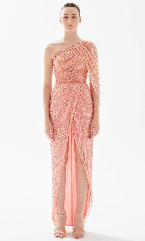 "Beaded dresses for women for a glamorous look"Tarik Ediz 98301 - Fully Beaded Front Slit Evening Dress "Beaded dresses for women for a glamorous look"Tarik Ediz 98301 - Fully Beaded Front Slit Evening Dress
