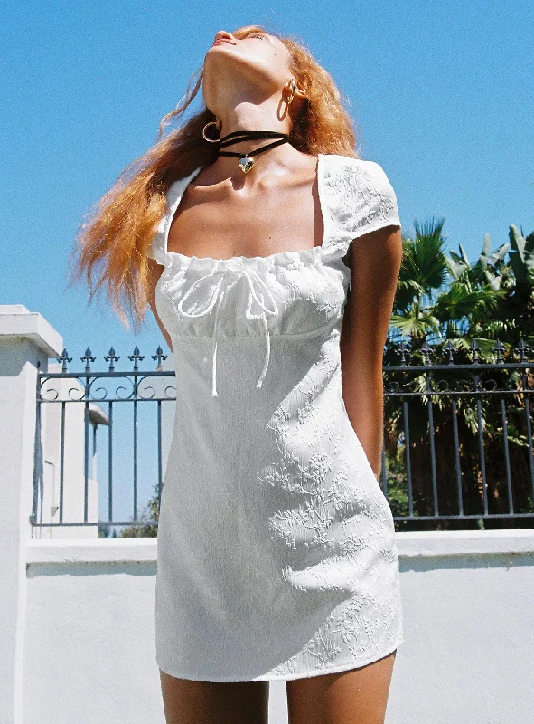 "Lace dresses for women for a romantic and elegant look"Andee Mini Dress White