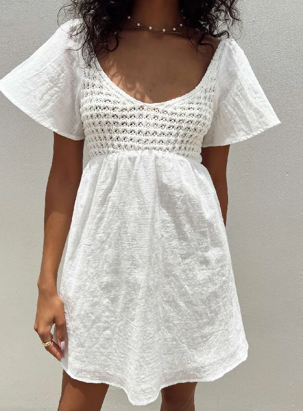 "Mermaid - style wedding dresses for women for a dramatic look"Derena Crochet Bust Mini Dress White "Mermaid - style wedding dresses for women for a dramatic look"Derena Crochet Bust Mini Dress White