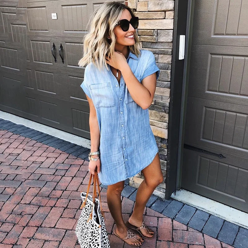 "Stylish cocktail dresses for women on a budget"Jessup Pocketed Tencel Shirt Dress - Vintage Wash "Stylish cocktail dresses for women on a budget"Jessup Pocketed Tencel Shirt Dress - Vintage Wash