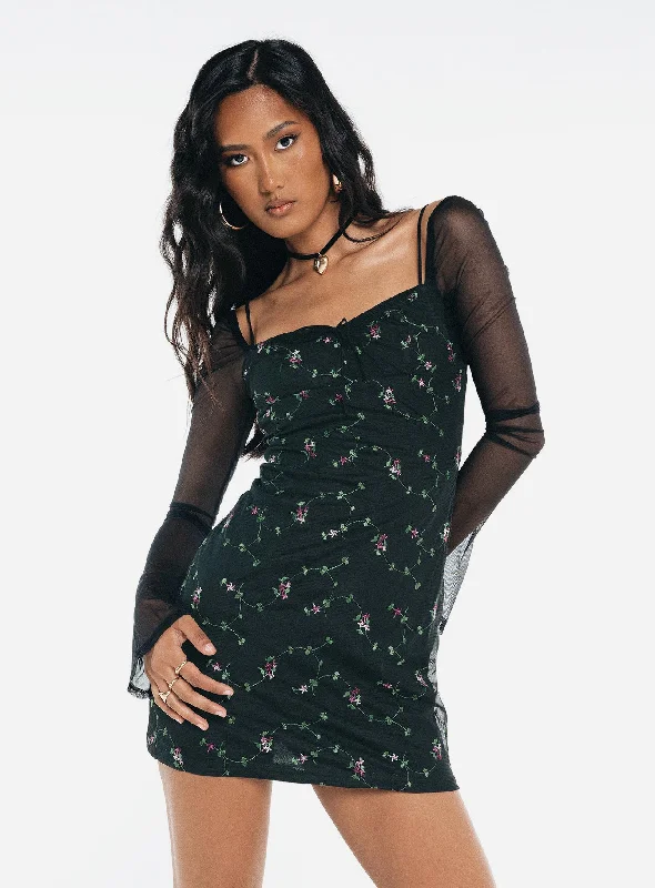 "Mermaid - style wedding dresses for women for a dramatic look"Quinny Long Sleeve Mini Dress Black "Mermaid - style wedding dresses for women for a dramatic look"Quinny Long Sleeve Mini Dress Black