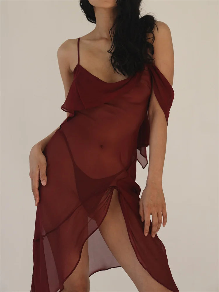 "Mother of the bride dresses for women in elegant styles"FashionSierra - Sexy See Through Short Split Mini Dress "Mother of the bride dresses for women in elegant styles"FashionSierra - Sexy See Through Short Split Mini Dress
