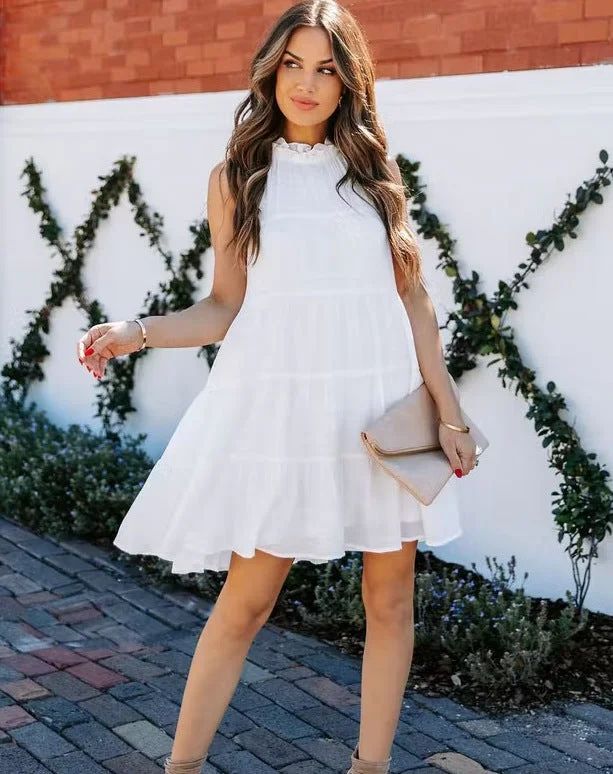 "Maxi dresses for women to wear in the fall"Southern Nights Tiered Halter Dress - Off White - FINAL SALE "Maxi dresses for women to wear in the fall"Southern Nights Tiered Halter Dress - Off White - FINAL SALE