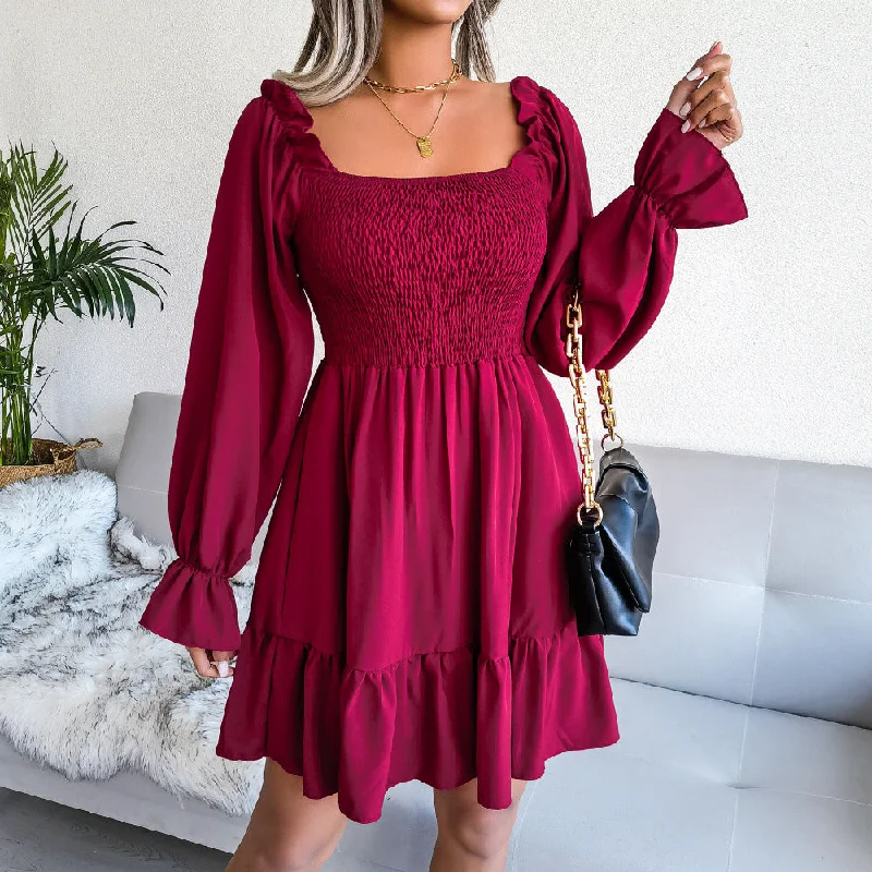 "Seasonal Sale: Save Big on Women's Dresses for Every Occasion"Starts With Love Smocked Dress - Wine - FINAL SALE "Seasonal Sale: Save Big on Women's Dresses for Every Occasion"Starts With Love Smocked Dress - Wine - FINAL SALE
